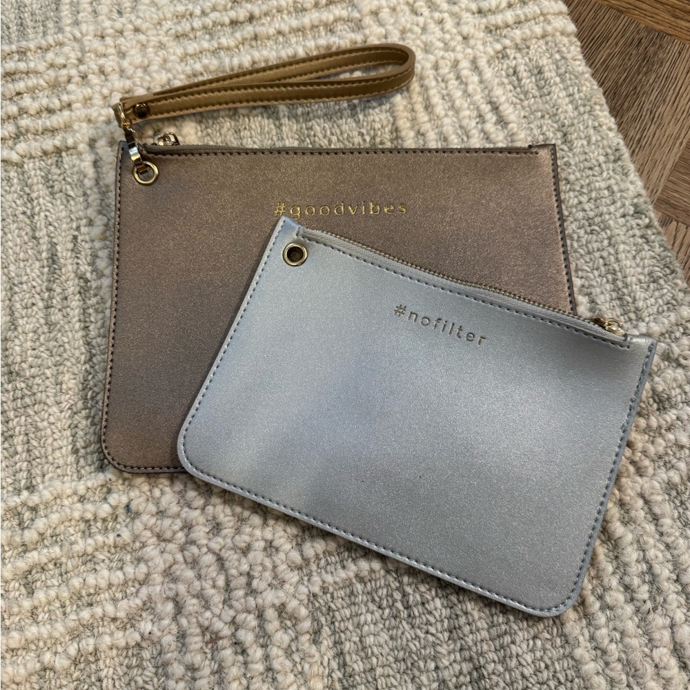 Metallic Pouch Wristlet Set
